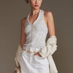 💛 Anthropologie Pilcro Henley Halter Top - XS